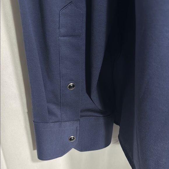 Bugatchi 8-Way Stretch Pearl Snap Shirt Navy XXL - Picture 8 of 11